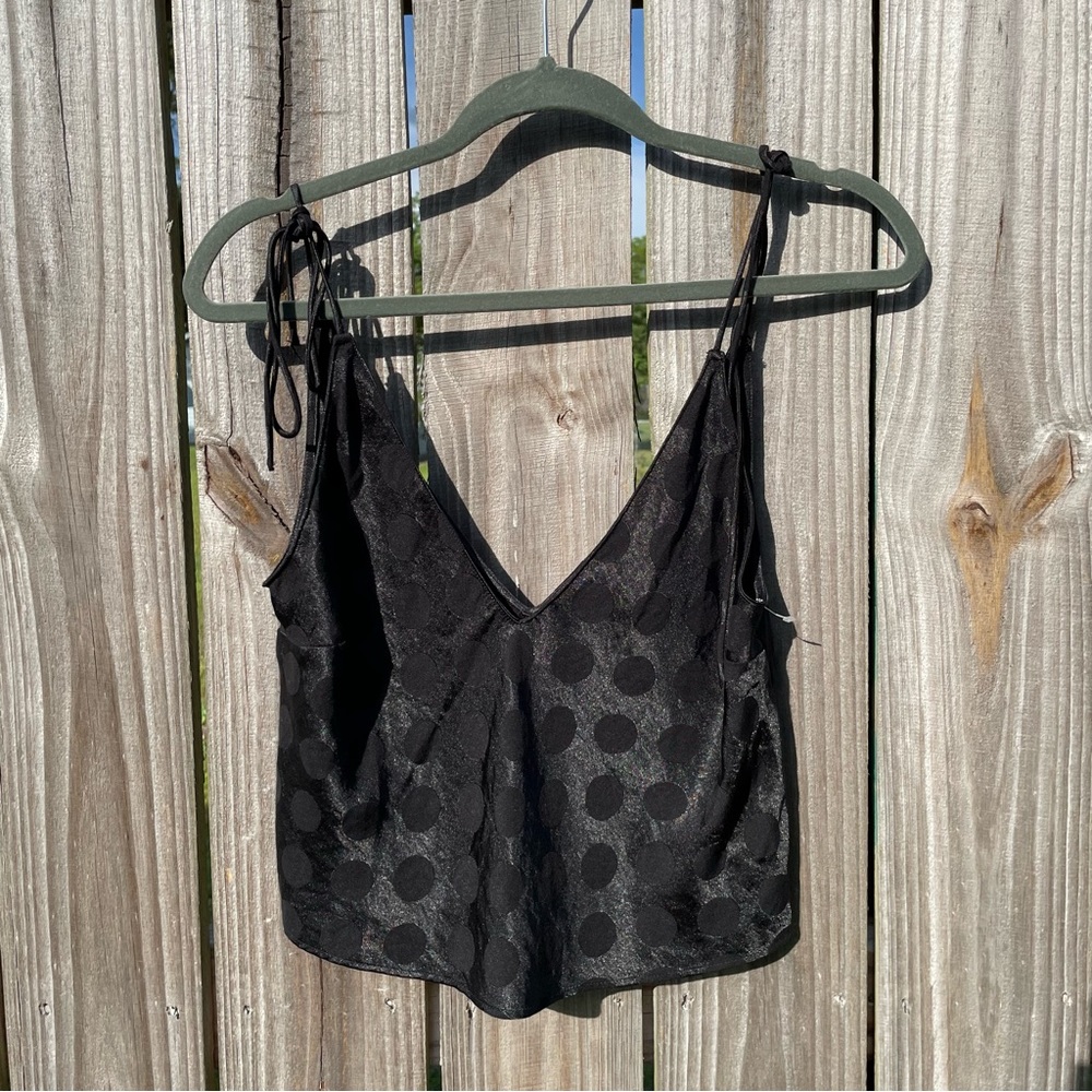 Victoria's Secret Black Polka Dot Crop Top